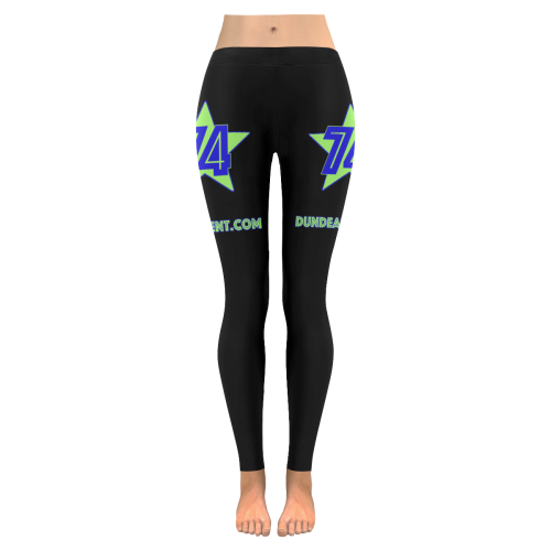 Dundealent 745 star Seahawks Black Women's Low Rise Leggings (Invisible Stitch) (Model L05)
