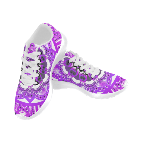 mandala purple gradient womens runners Women's Running Shoes/Large Size (Model 020)