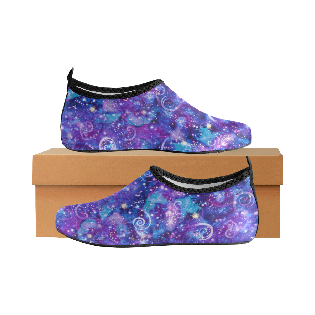 Purple Cosmos Women's Slip-On Water Shoes (Model 056)