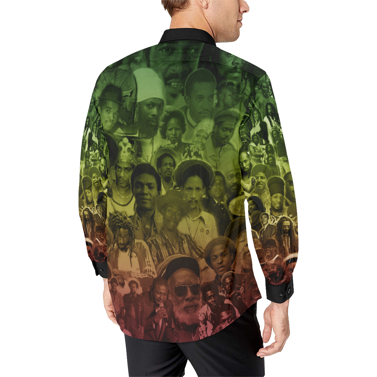 reggaeback Men's All Over Print Casual Dress Shirt (Model T61)