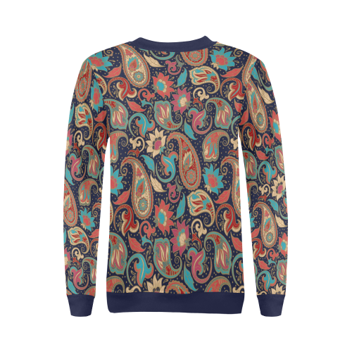 Paisley Pattern All Over Print Crewneck Sweatshirt for Women (Model H18)