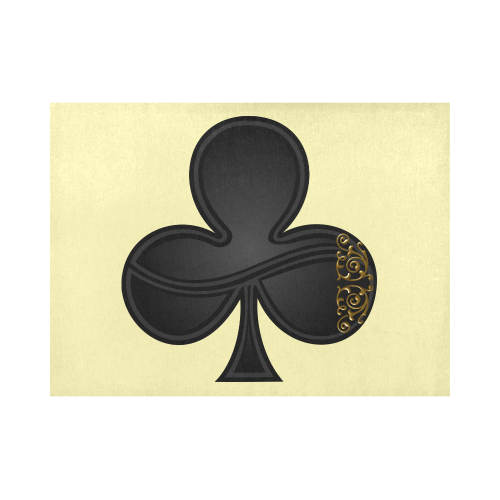 Club  Symbol Las Vegas Playing Card Shape on Yellow Placemat 14’’ x 19’’