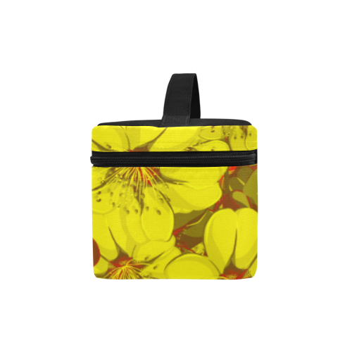 Yellow flower pattern Lunch Bag/Large (Model 1658)