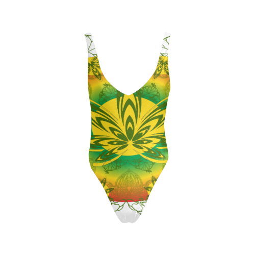 Rasta Nouveau (Red) Sexy Low Back One-Piece Swimsuit (Model S09)