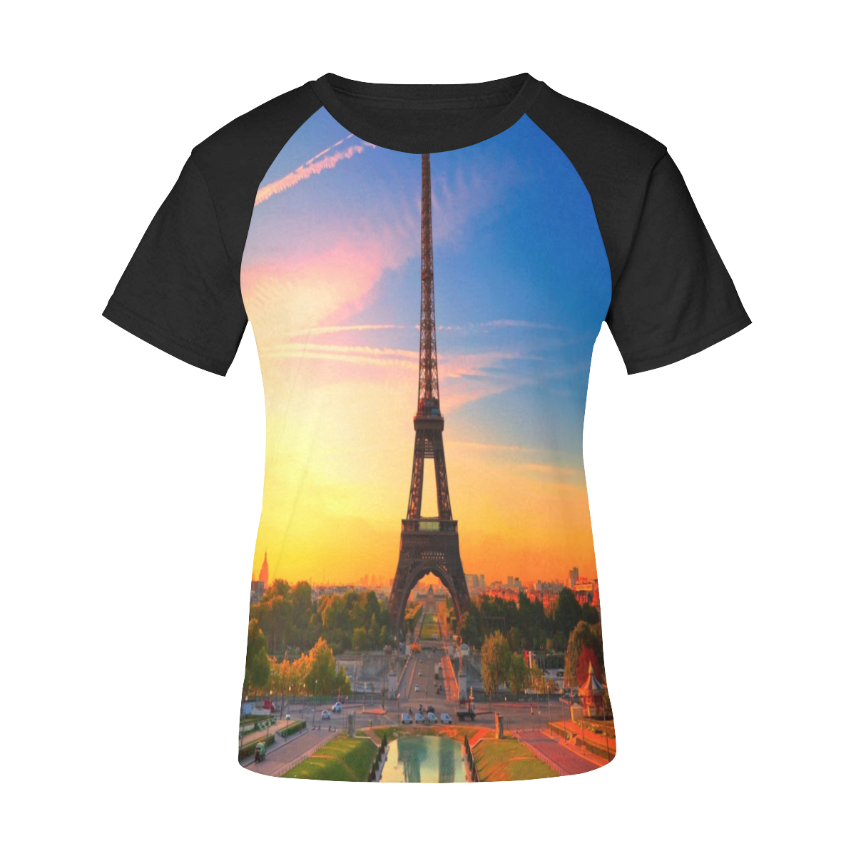 Paris by Artdream Women's Raglan T-Shirt/Front Printing (Model T62)