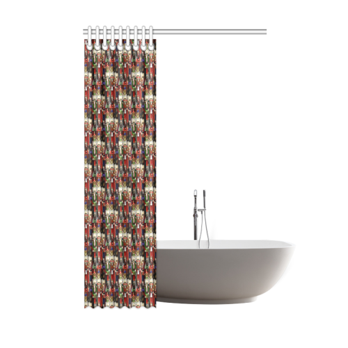 Christmas Nut Cracker Soldiers Pattern Shower Curtain 48"x72"