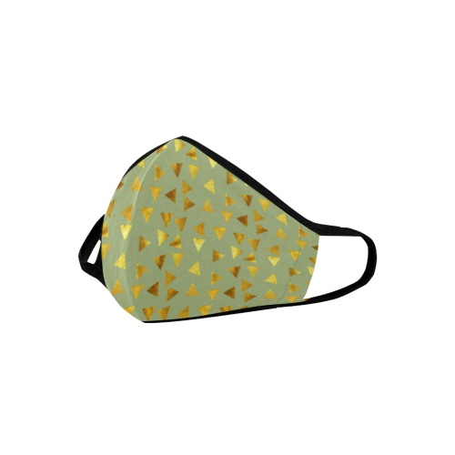 gold triangle green Mouth Mask