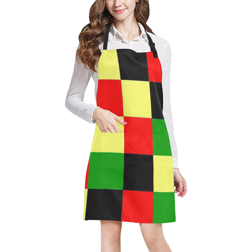 Afrocentric Checkers All Over Print Apron
