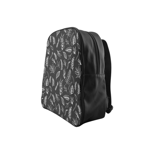 BLACK DANCING LEAVES School Backpack (Model 1601)(Medium)