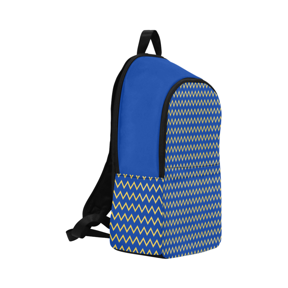 chevron Jaune/Bleu Fabric Backpack for Adult (Model 1659)
