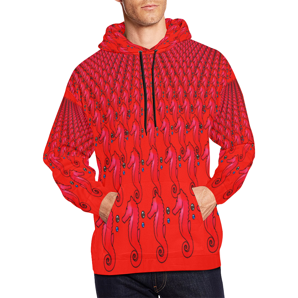Seahorse All Over Print Hoodie for Men (USA Size) (Model H13)