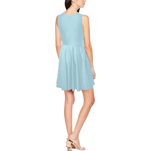 color light blue Thea Sleeveless Skater Dress(Model D19)