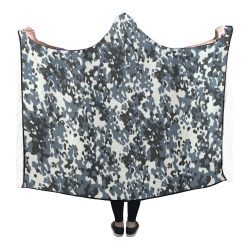 Urban City Black/Gray Digital Camouflage Hooded Blanket 80''x56''