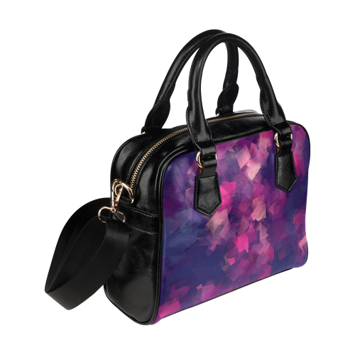 purple pink magenta cubism #modern Shoulder Handbag (Model 1634)