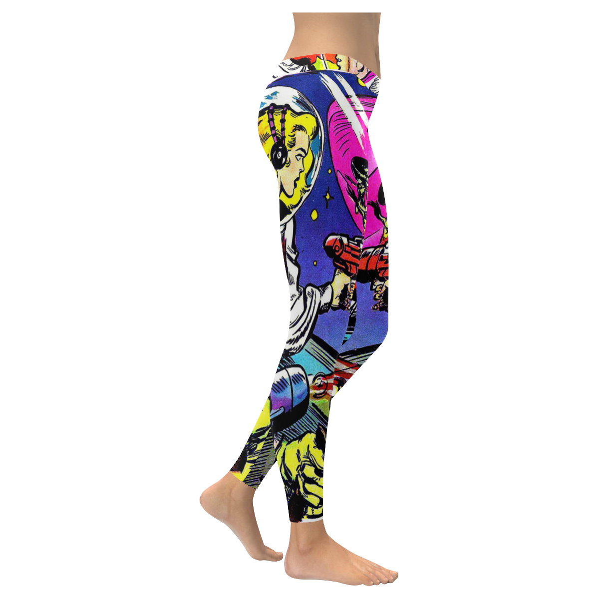Battle in Space 2 Women's Low Rise Leggings (Invisible Stitch) (Model L05)