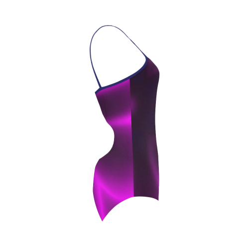 Purple Blossom Strap Swimsuit ( Model S05)
