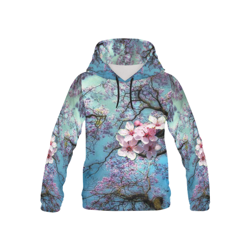 Cherry blossomL All Over Print Hoodie for Kid (USA Size) (Model H13)