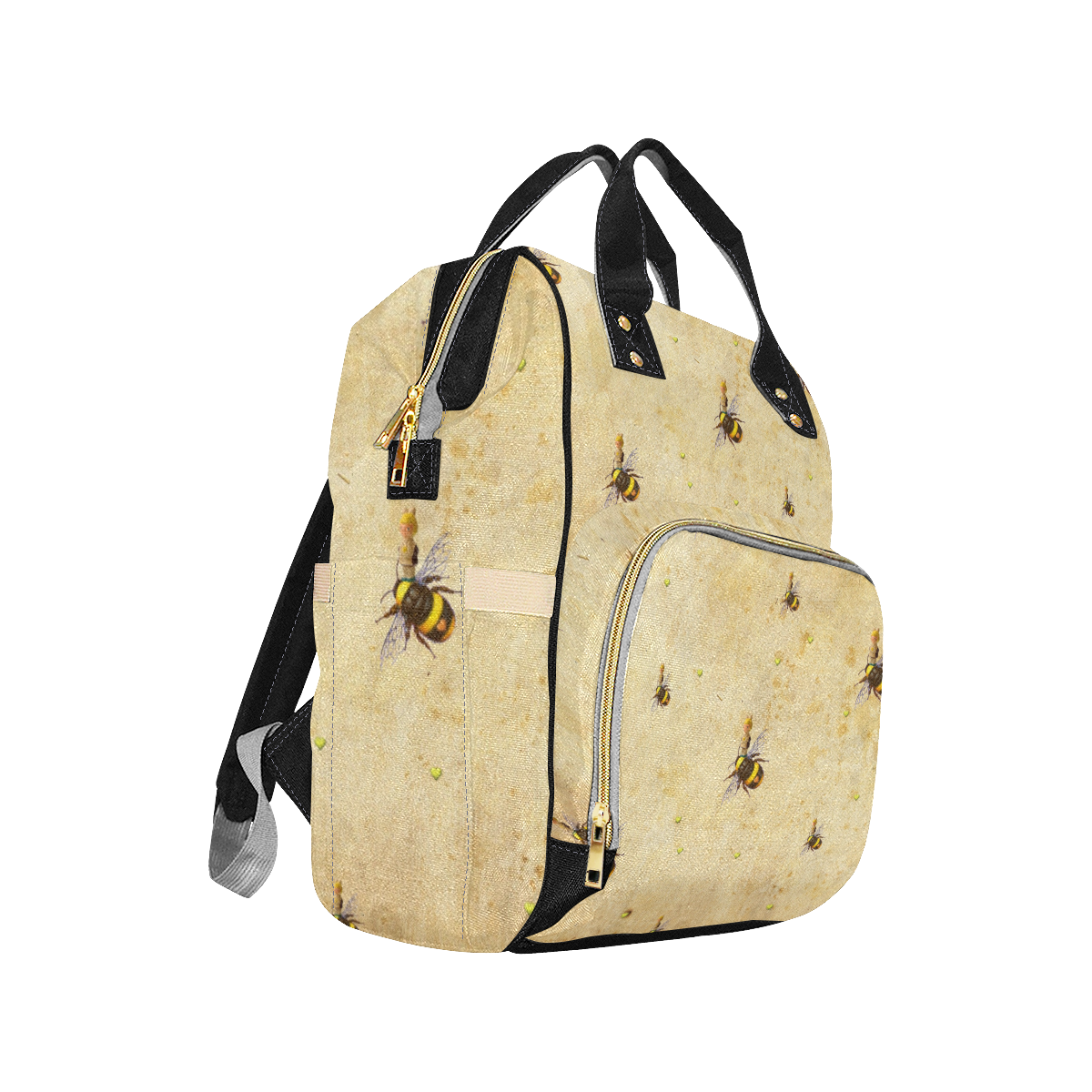 Daisy's Bees Multi-Function Diaper Backpack/Diaper Bag (Model 1688)