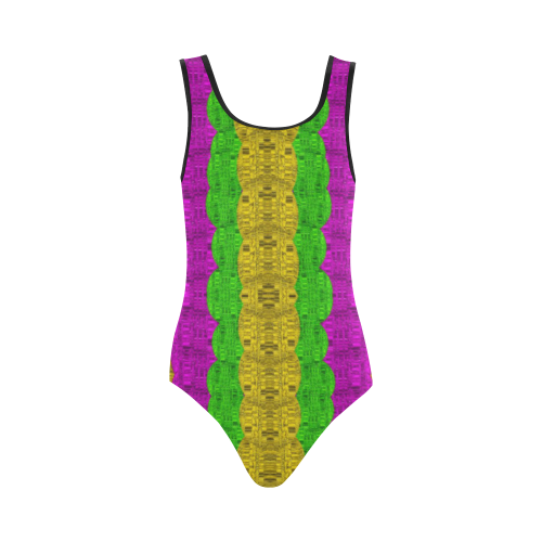 Hipster or hippie in  pattern style Vest One Piece Swimsuit (Model S04)