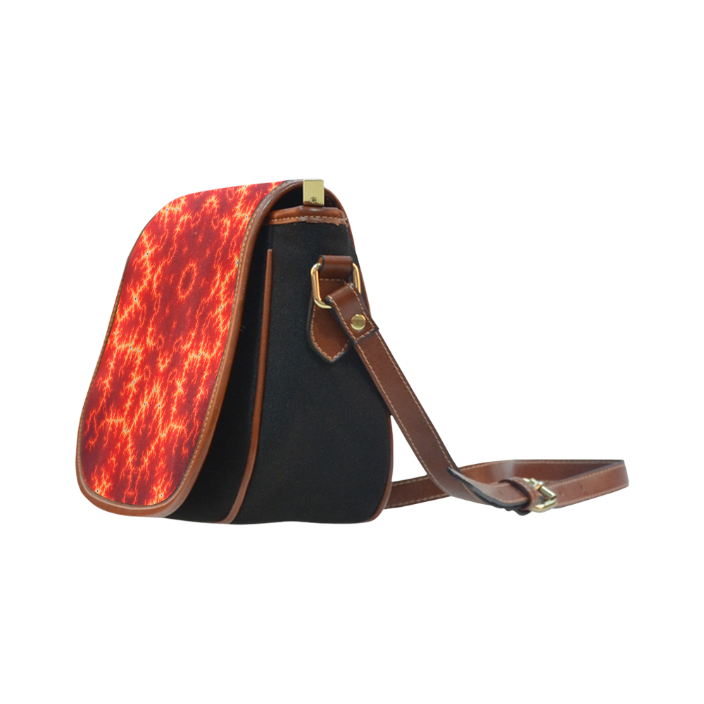 Burning Flames Saddle Bag/Small (Model 1649)(Flap Customization)