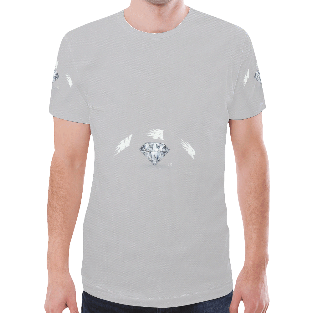 MEN GREY TEE New All Over Print T-shirt for Men (Model T45)