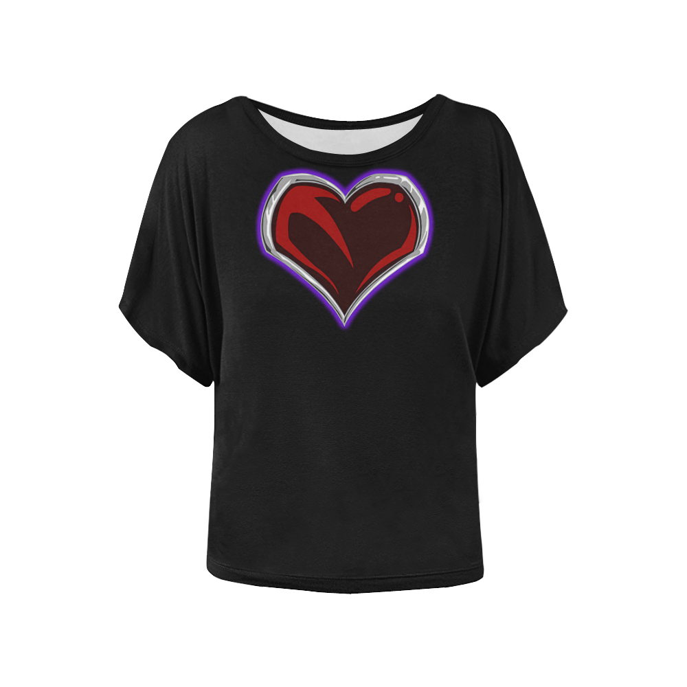 "Sacred" Logo Women's Bedtime Shirt Women's Batwing-Sleeved Blouse T shirt (Model T44)