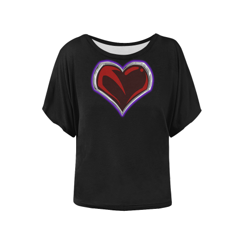 "Sacred" Logo Women's Bedtime Shirt Women's Batwing-Sleeved Blouse T shirt (Model T44)