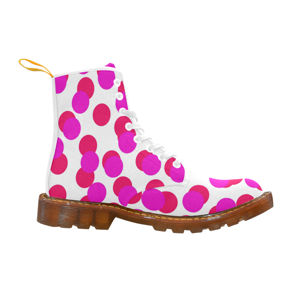 shoes with pink dots on white Martin Boots For Men Model 1203H
