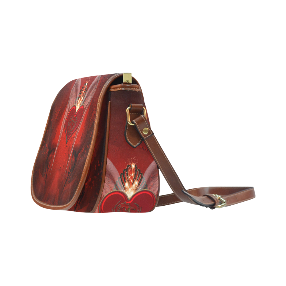 Heart with wings Saddle Bag/Large (Model 1649)