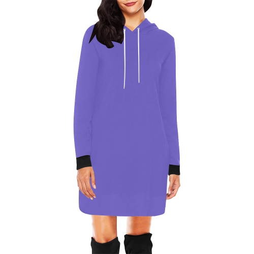 color slate blue All Over Print Hoodie Mini Dress (Model H27)