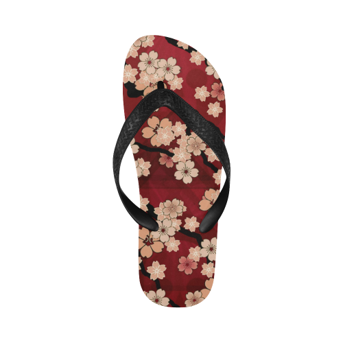 Sakura Breeze Ruby Wine Flip Flops for Men/Women (Model 040)