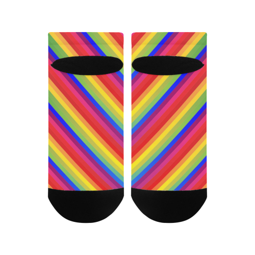 Rainbow Diagonal Stripes Men's Ankle Socks
