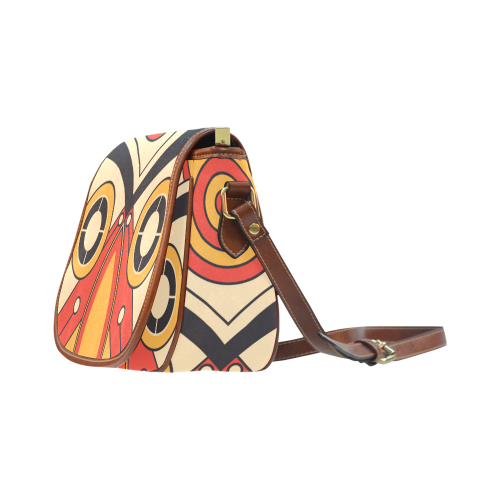 Geo Aztec Bull Tribal Saddle Bag/Small (Model 1649) Full Customization
