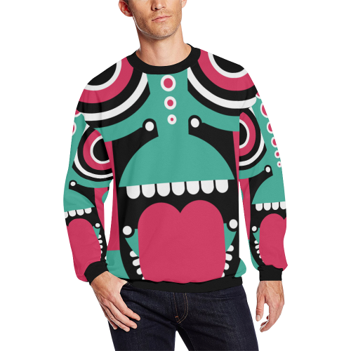tikitribal All Over Print Crewneck Sweatshirt for Men/Large (Model H18)