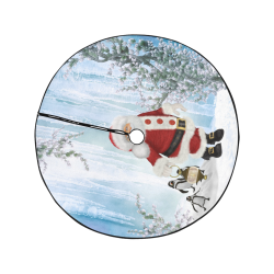 Santa Claus with penguin Christmas Tree Skirt 47" x 47"
