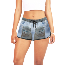 Lonely Little Kitty Women's All Over Print Relaxed Shorts (Model L19)