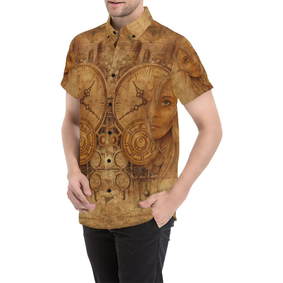 A Time Travel Of STEAMPUNK 1 Men's All Over Print Short Sleeve Shirt (Model T53)