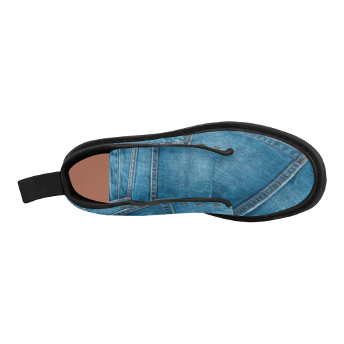 blue jeans Martin Boots for Women (Black) (Model 1203H)