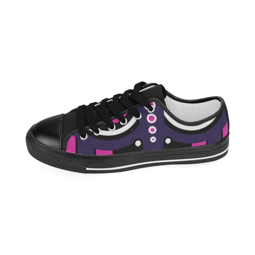 Pink Purple Tiki Tribal Women's Classic Canvas Shoes (Model 018)