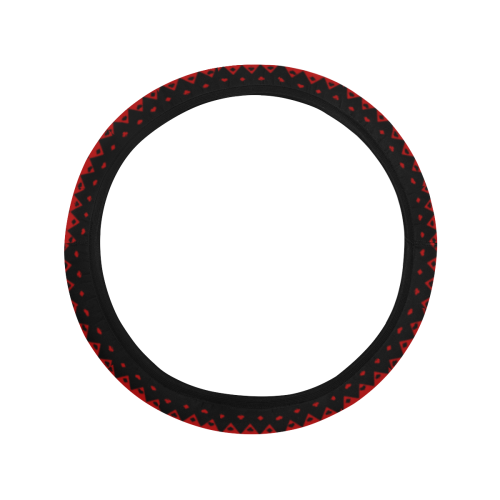 Black and Red Playing Card Shapes Steering Wheel Cover with Elastic Edge