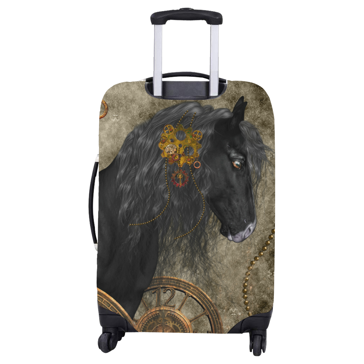 Beautiful wild horse with steampunk elements Luggage Cover/Large 26"-28"