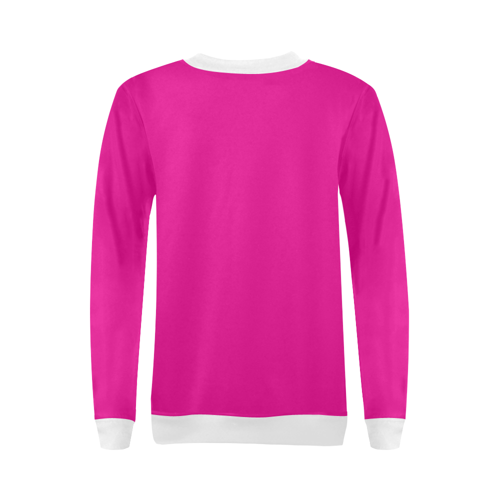 Patchwork Heart Teddy Pink/White All Over Print Crewneck Sweatshirt for Women (Model H18)