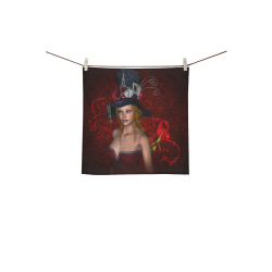 Beautiful steampunk lady, awesome hat Square Towel 13“x13”