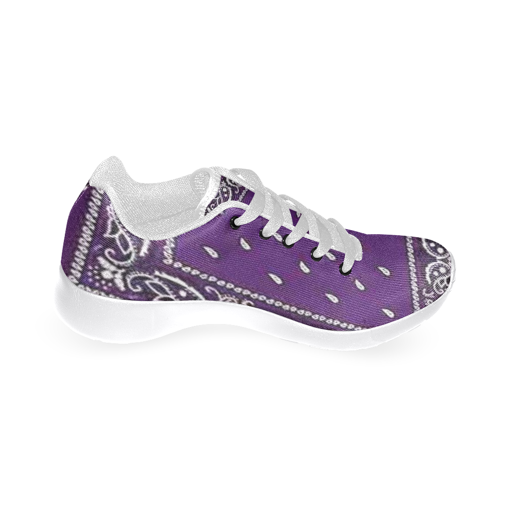 Purple Bandana Men-White Men’s Running Shoes (Model 020)