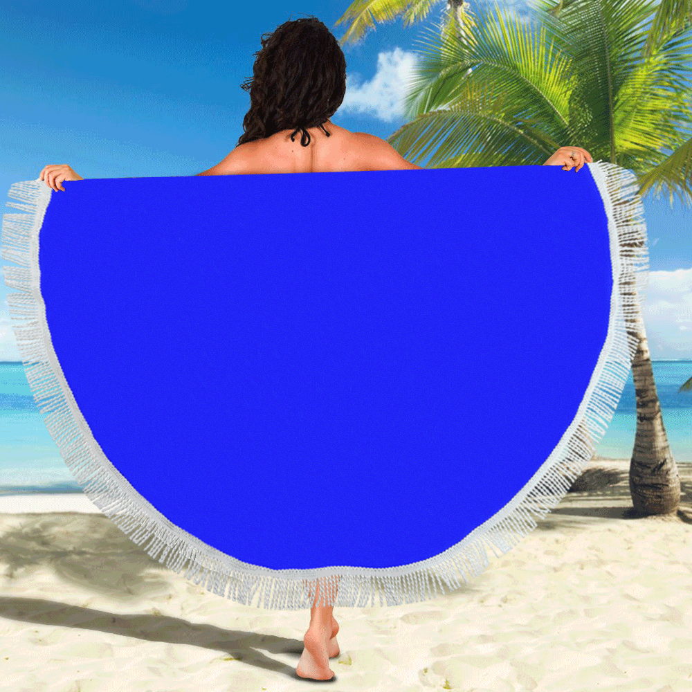 color blue Circular Beach Shawl 59"x 59"