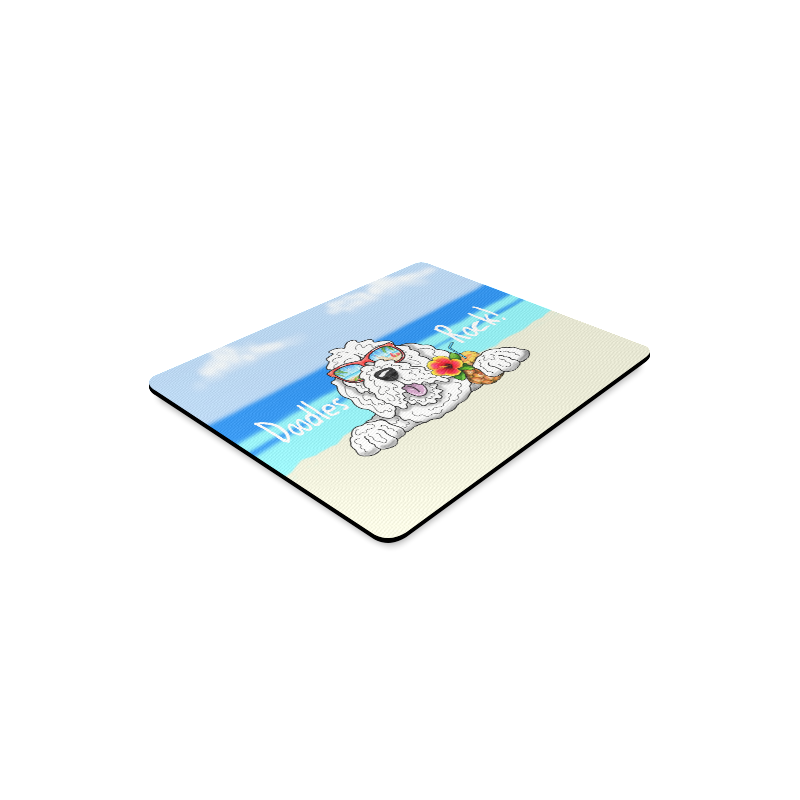 Doodle Beach- white Rectangle Mousepad