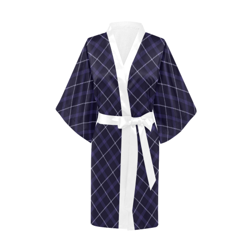 royal blue plaid tartan 1 Kimono Robe