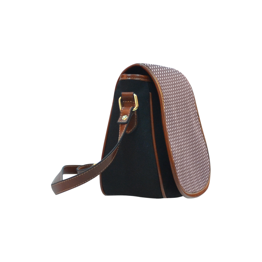 Chocolate brown polka dots Saddle Bag/Small (Model 1649)(Flap Customization)