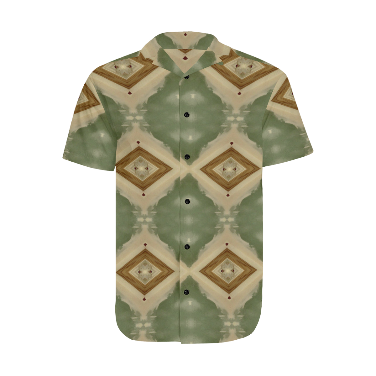 Geometric Camo Men's Short Sleeve Shirt with Lapel Collar (Model T54)