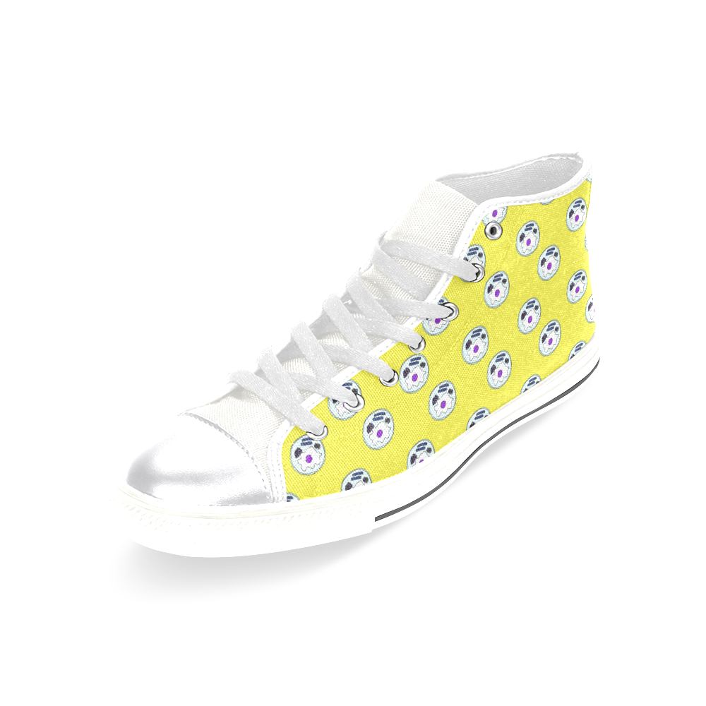 english breakfast yellow pattern Women's Classic High Top Canvas Shoes (Model 017)